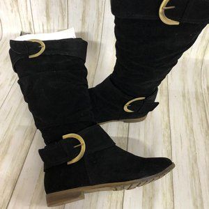 Rasolli Women's Faux-Suede Boots Riding Boots
